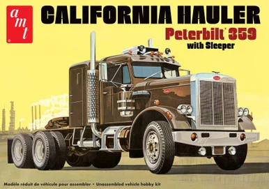 AMT 1327 Peterbilt 359 California Hauler w/ Sleeper 1/25 Scale Model Kit
