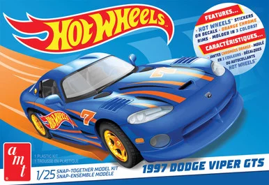 AMT 1349 Hot Wheels 1997 Dodge Viper GTS 1/25 Scale Snap Model Kit