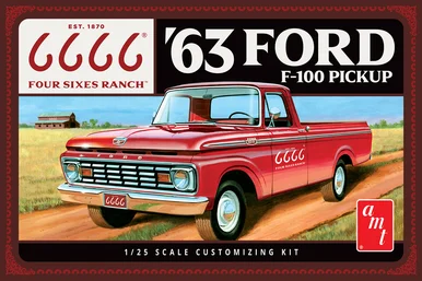 AMT AMT1559 1963 Ford F-100 Four Sixes Ranch Pickup 1/25 Scale Model Kit