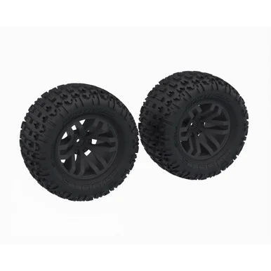 ARRMA ARA-1608 DBOOTS 'FORTRESS MT' Tire Set Glued, Black