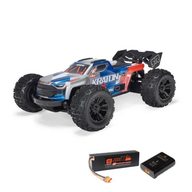 ARRMA ARA2508ST1 1/16 Mini KRATON 3S DSC 4X4 RTR Brushless Speed Truck (3S Battery & Charger Included), Red/Blue