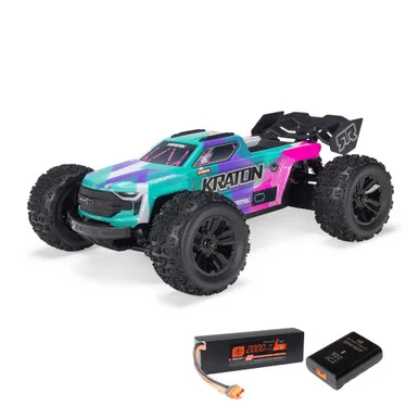 ARRMA ARA2508ST2 1/16 Mini KRATON 3S DSC 4X4 RTR Brushless Speed Truck (3S Battery & Charger Included), Teal/Pink