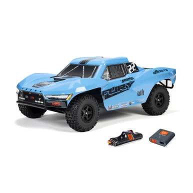 ARRMA ARA3221ST2 1/10 FURY MEGA 550 2WD Short Course Truck RTR with Battery & Charger, Blue