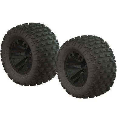 Arrma ARAC9632 AR550044 DBoots Fortress MT Tire Set Glued Blk, Pair