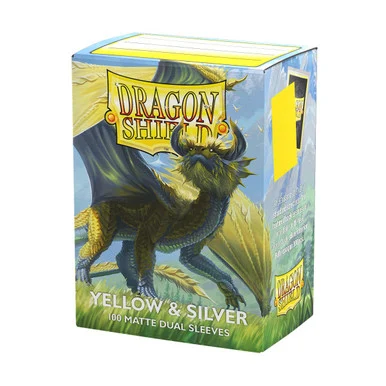 Dragon Shield (100) Yellow & Silver - Arcane Tinmen