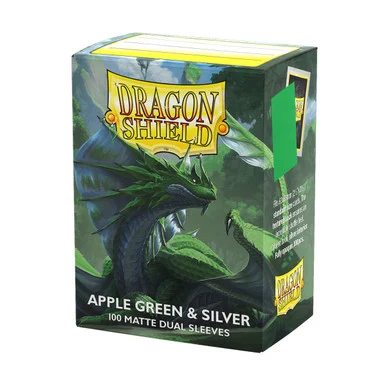 Dragon Shield (100) Apple Green & Silver - Arcane Tinmen