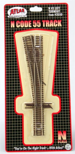 Atlas Model Railroad 2050 N Code 55 #5 Left Turnout