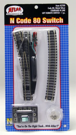 Atlas Model Railroad 2700 N Code 80 Remote Left Hand Switch