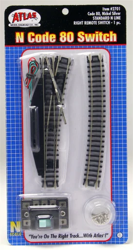 Atlas Model Railroad 2701 N Code 80 Remote Right Hand Switch