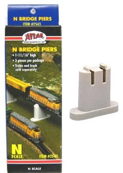 Atlas Model Railroad 2543 N 1-11/16" Bridge Piers 3 Pieces