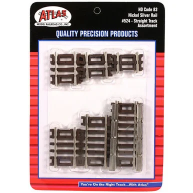 Atlas Model Railroad 524 HO Code 83 Straight Track Assortment