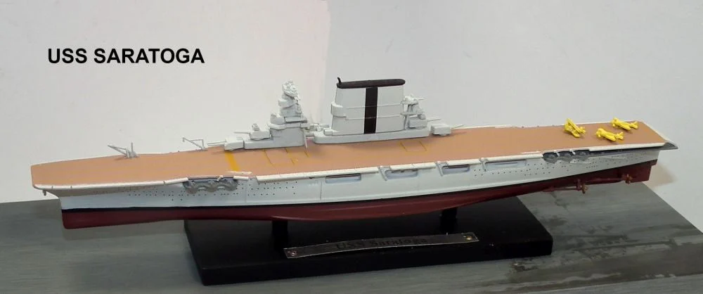 US Navy Aircraft Carrier USS Saratoga CV-3 1/1250 Scale Model By Atlas Editions