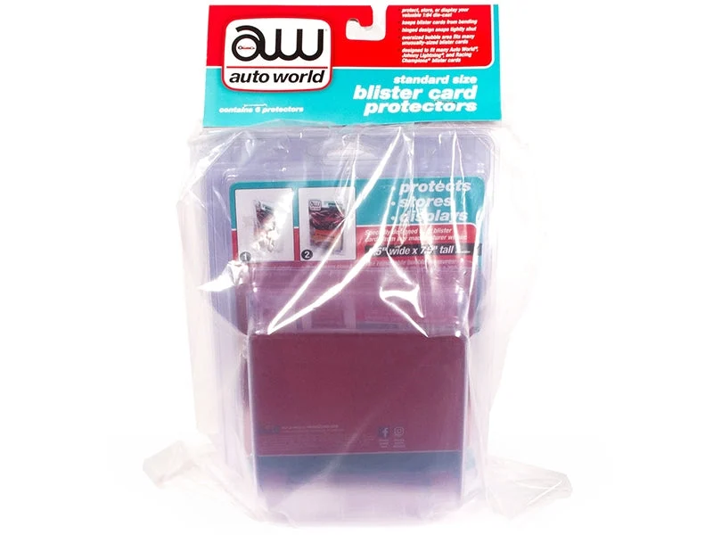 Standard Size 6 Blister Card Protectors for 1/64 Scale Blister Cards by Auto World - Autoworld