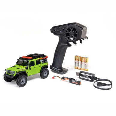 AXIAL AXI2261T1 1/30 SCX30 Jeep Wrangler JLU 4X4 RTR Brushed Rock Crawler (Battery & Charger Included), Green