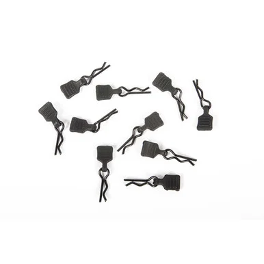 Axial AXI206000: 3mm Body Clip w/Tab, Black (10pc)