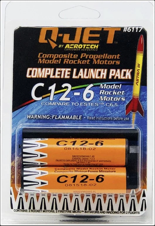 C12-6 Q-Jet Composite Model Rocket Motor (2-Pack)