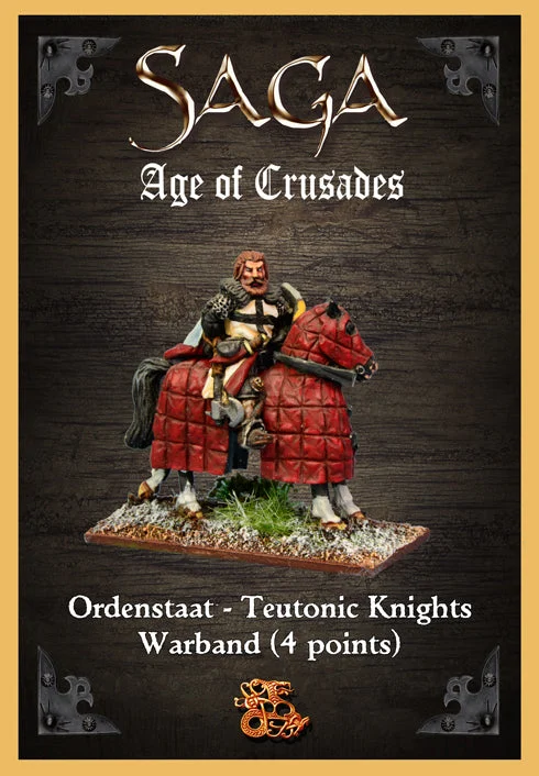 SAGA Ordenstaat Teutonic Knights Starter Warband, 28 mm Scale Metallic Figures - Gripping Beast