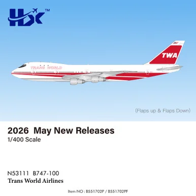 Trans World Airlines B747-100 Reg: N53111 "Flaps Down" B551702PF Scale 1:400