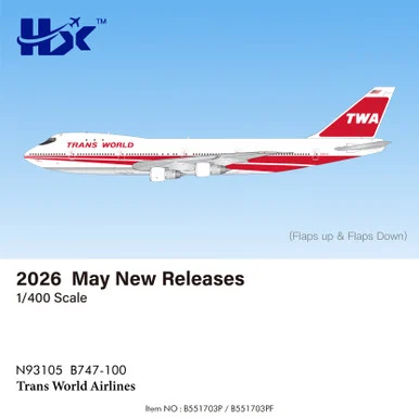 Trans World Airlines B747-100 Reg: N93105 B551703P Scale 1:400