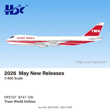 Trans World Airlines B747-100 Reg: N93107 B551704P Scale 1:400