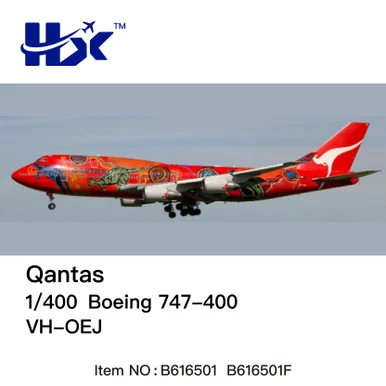 Qantas B747-400 "Wunala Dreaming" Flaps Down VH-OEJ B616501F 1:400