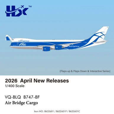 Air Bridge Cargo B747-8F Reg: VQ-BLQ "Flaps Down" B632601F Scale 1:400