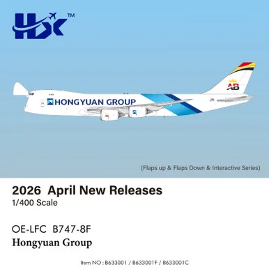 Hongyuan Group Boeing 747-8F Reg: OE-LFC B633001 Scale 1:400