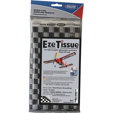 Deluxe Materials BD75 Black Checker EZE Tissue, 3 pack