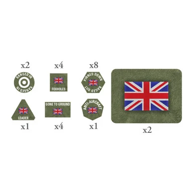 [PREORDER] British Early War Tokens (x20) and Objectives (x2) - Battlefront Miniatures - BFM