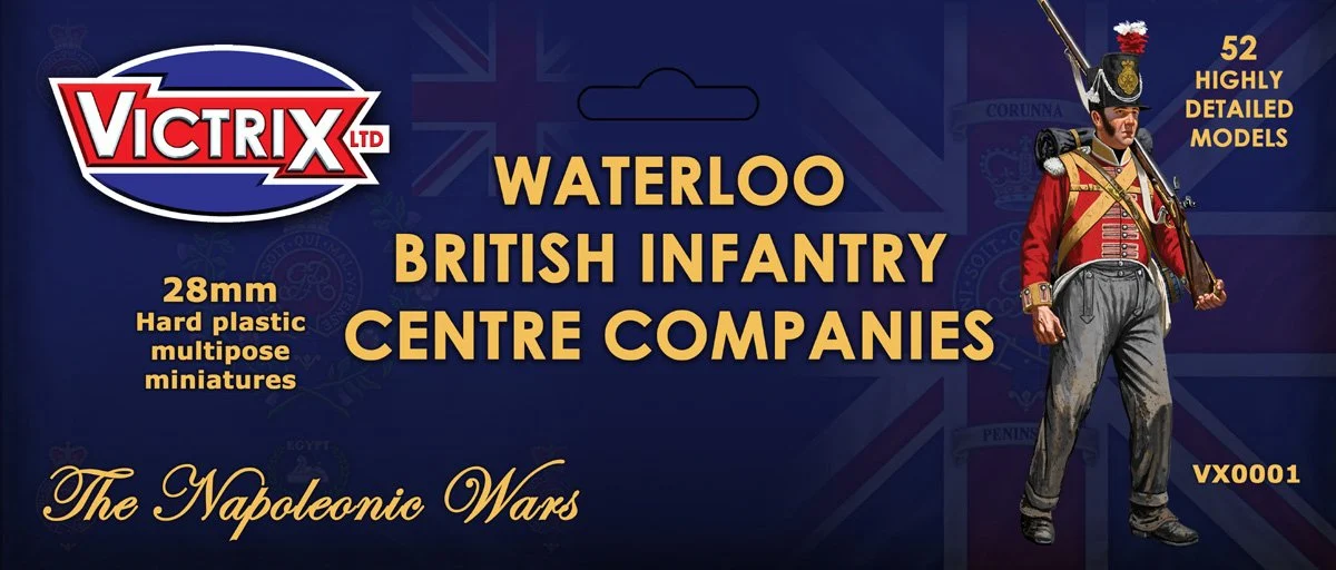 Napoleonic Waterloo British Infantry Centre Companies, 28 mm Scale Model Plastic Figures Kit - Victrix