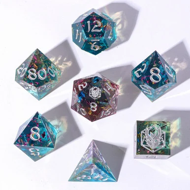 Hymgho Gaming BRR048 Captured Magic Sharp Edge Resin Dice Set - Sweet Dream