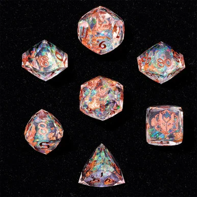 Hymgho HYOBRR106 Captured Magic Luster Cut Resin Dice Set - Opal