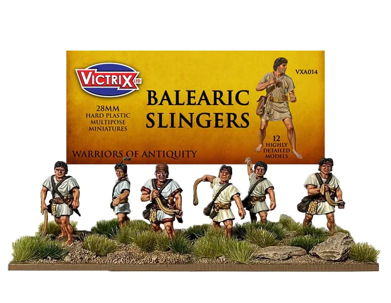 Balearic Slingers, 28 mm Scale Model Plastic Figures - Victrix