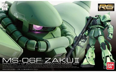Bandai 5061596 MS-06F Zaku II Principality of Zeon Mass Productive Mobile Suit RG 1/144 Scale Model Kit
