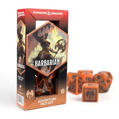 Sirius Dice SDZ2002-08 Dungeons and Dragons Adventure Dice - Barbarian: Orange