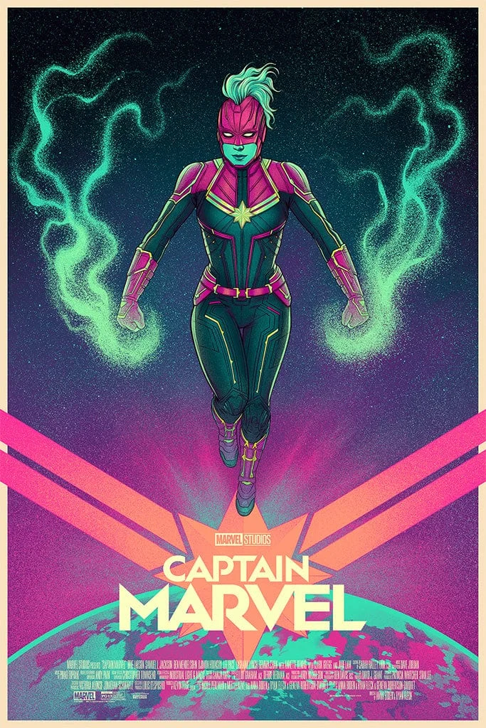 Captain Marvel (Variant) Poster - Jen Bartel