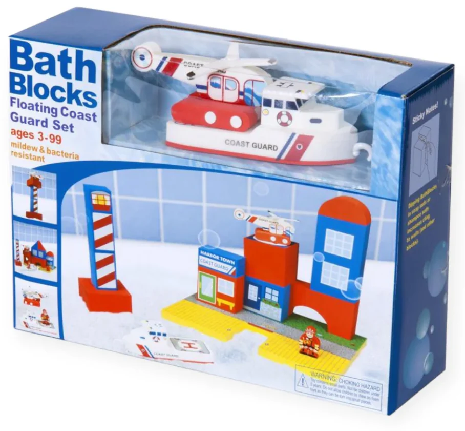 Bath Blocks Floating Coast Guard Set - Just Think Toys