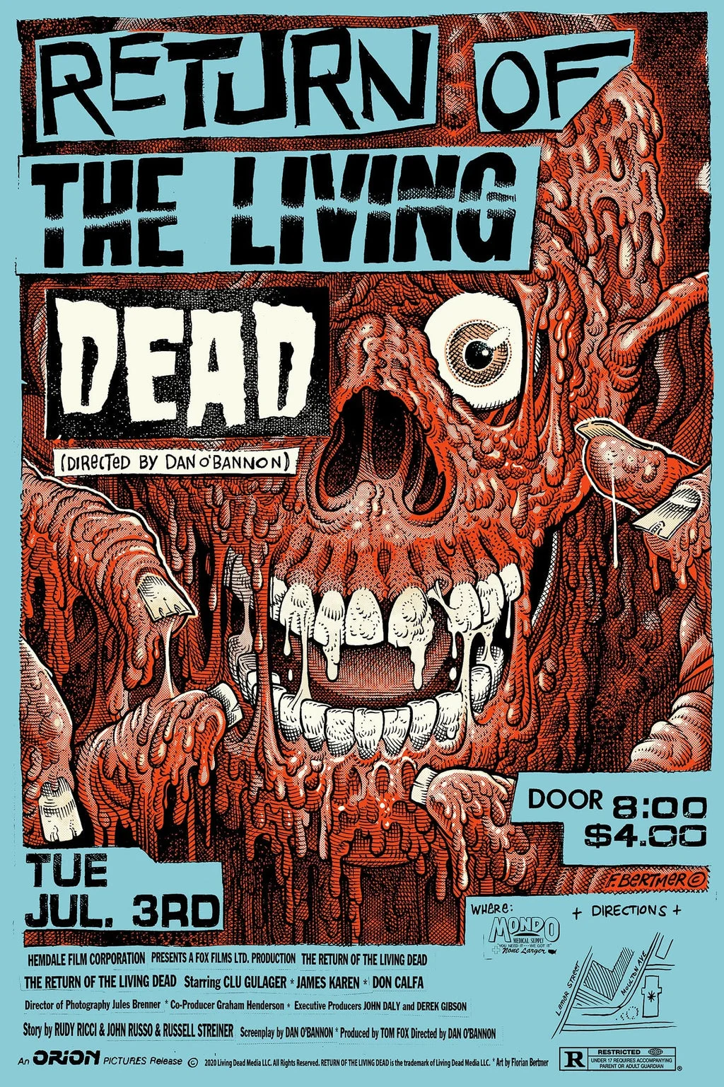 Return of the Living Dead (Nothing Left Inside Variant) Poster - Florian Bertmer