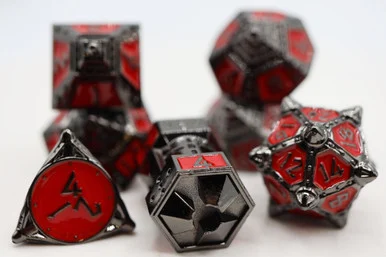 Foam Brain Games 4283 Dice 51: Blood Moon - Metal RPG Dice Set