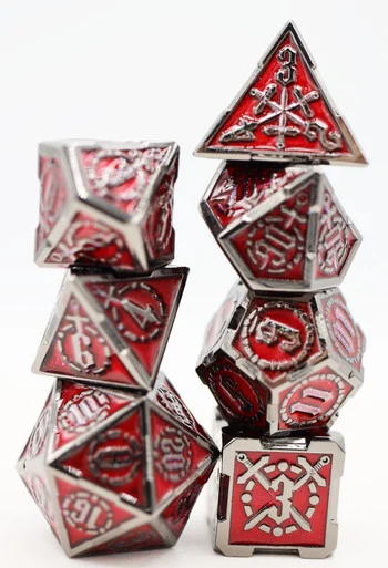 Foambrain Games 4100 Crossed Swords Blood Sword - Metal RPG Dice Set