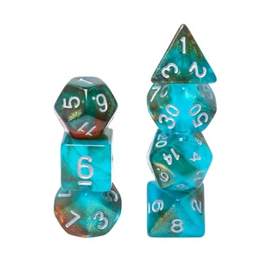 Foam Brain Games 2369 Glow in the Dark Blue Nebula RPG Dice Set - FoamBrain