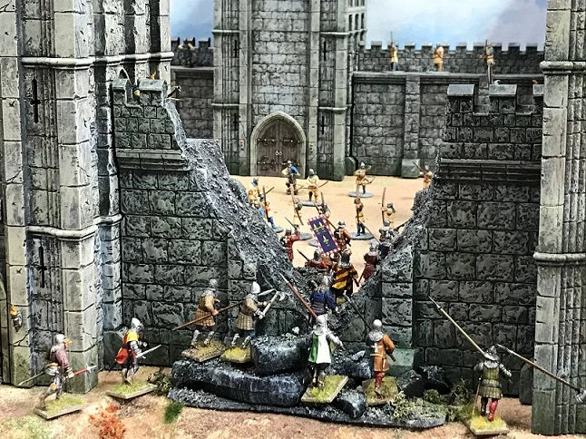 Breached Wall Section, 28 mm Scale Scenery - Renedra Limited