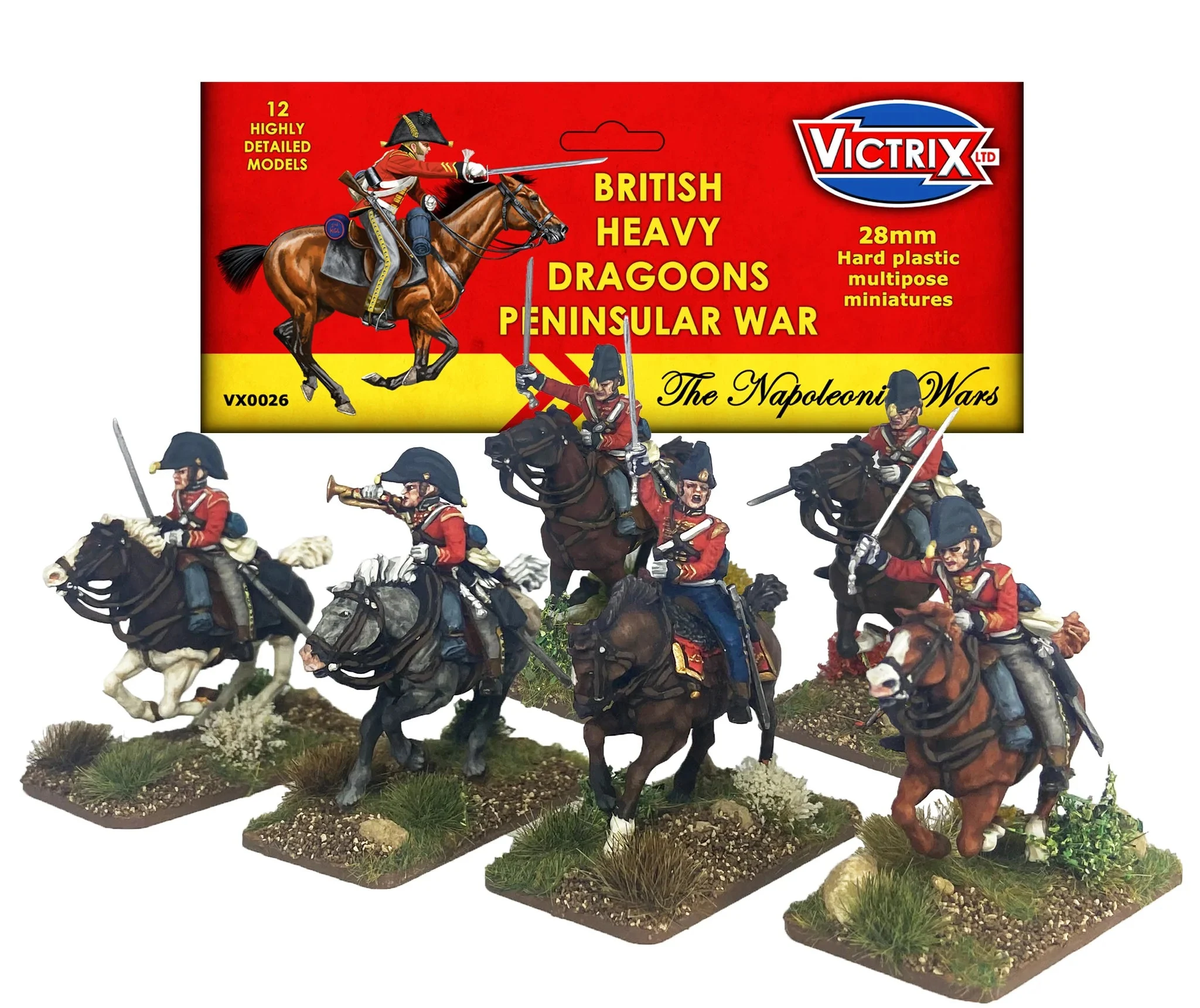Napoleonic British Heavy Dragoons Peninsular War, 28 mm Scale Model Plastic Figures - Victrix