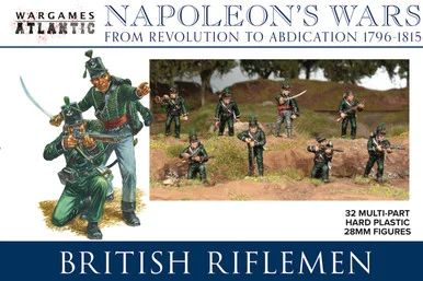 Wargames Atlantic WAANW002 Napoleon's Wars Revolution to Abdication British Riflemen 28mm Scale Figures Kit - Wargames Atlantic Figures