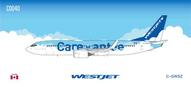 WestJet B737-800 Reg: C-GWSZ C0040 Scale 1:400