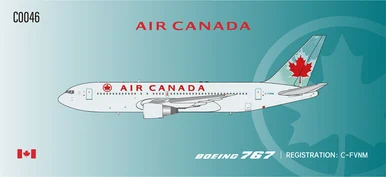 Air Canada B767-200 Reg: C-FVNM C0046 Scale 1:400