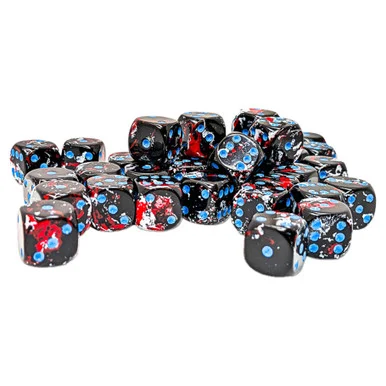 Chessex 24808 Brush Dark Side/blue 12mm D6 Dice Block (36 Dice)