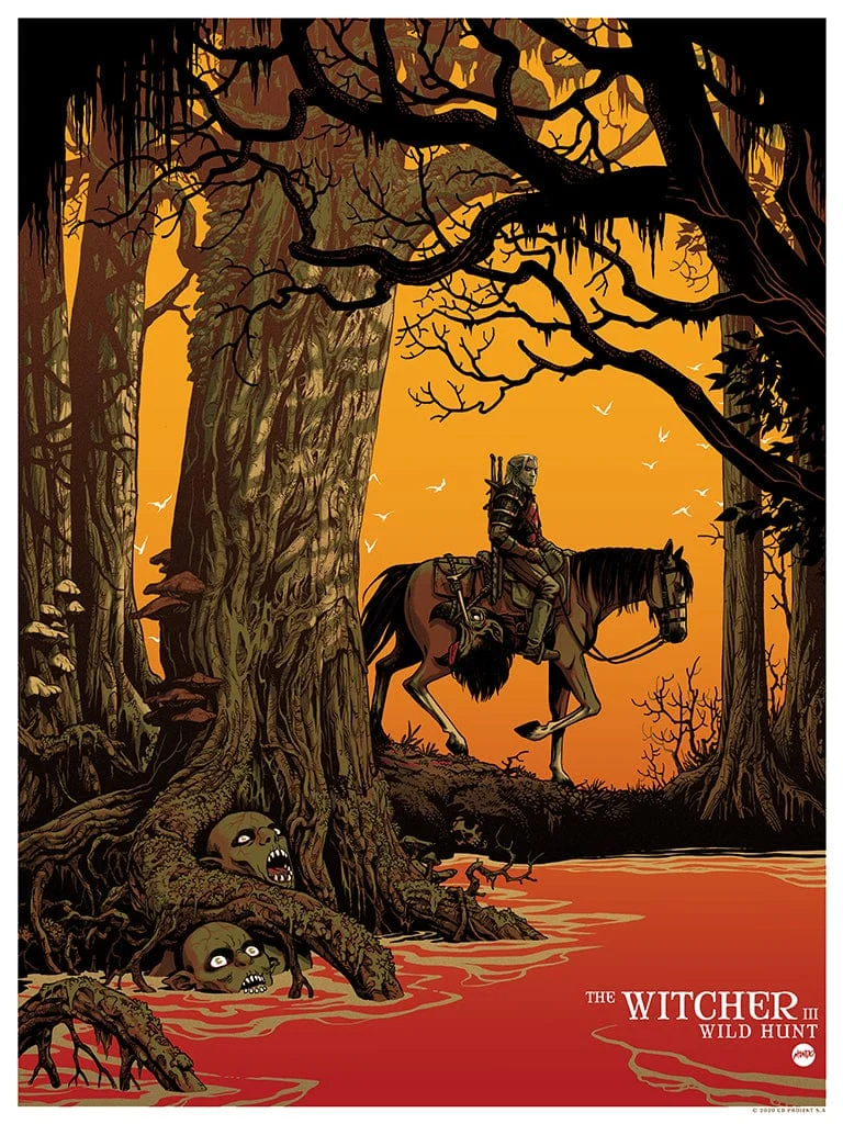 The Witcher 3 Variant Screenprinted Poster - Becky Cloonan