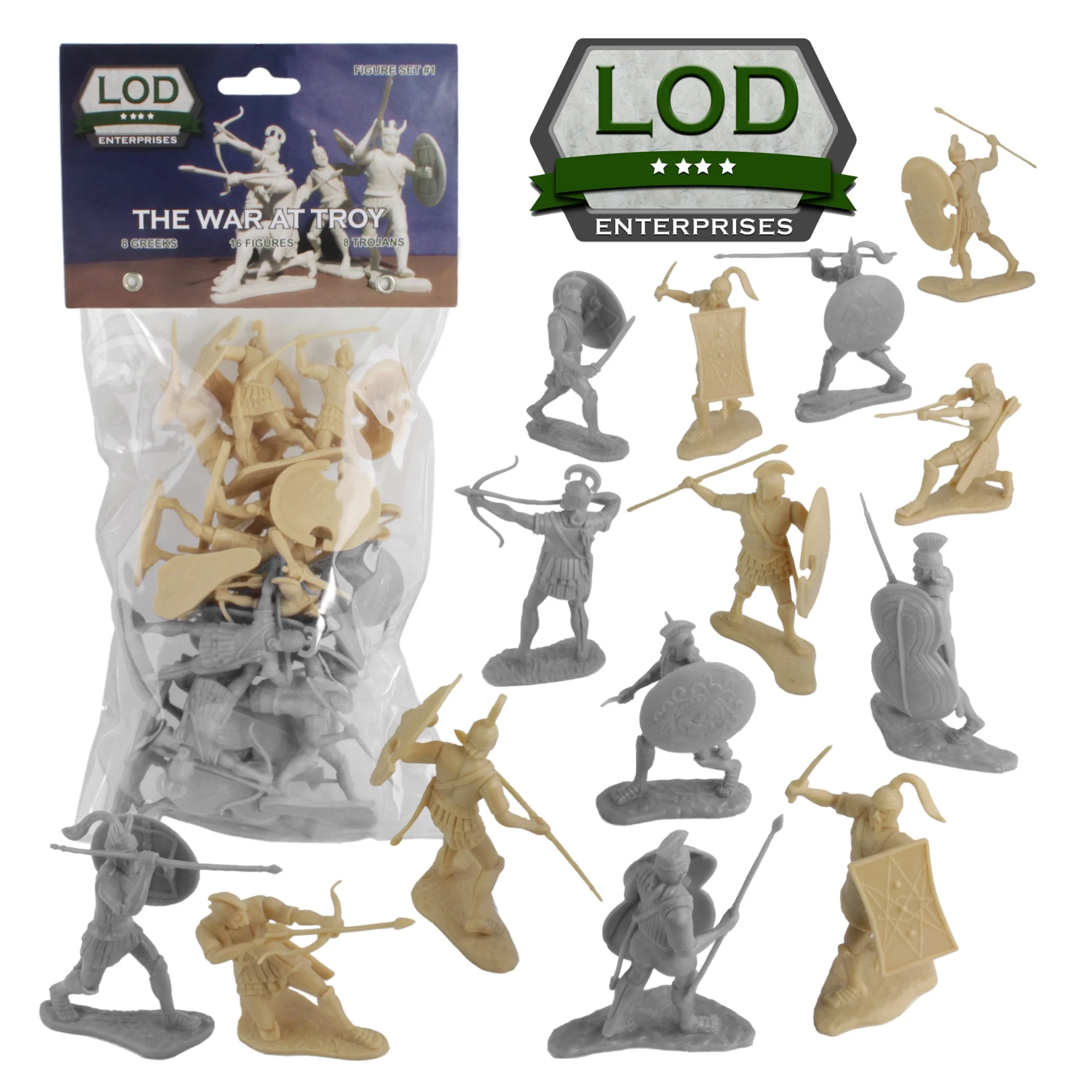 War At Troy Figure Set 1B (Greeks vs Trojans) 1/30 Scale Plastic Figures - LOD Enterprises