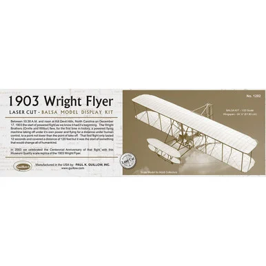 Guillows 1202 1903 Wright Flyer 1/20 Scale Balsa Wood Model Kit - Guillow's